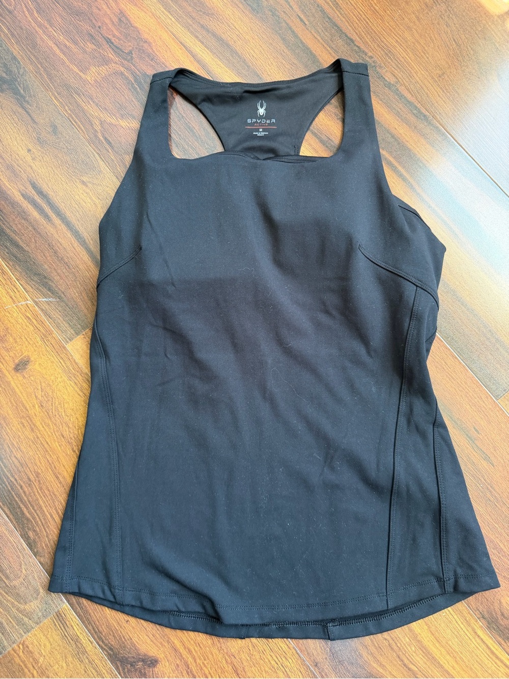 Spyder Shelf Bra Racerback PerformanceTank Top Black M